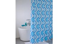 Штора для ванной комнаты, 200*200, полиэстер, Curved Lines,blue, IDDIS, 400P20RI11