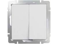 Выключатель двухклавишный Werkel белый WL01-SW-2G