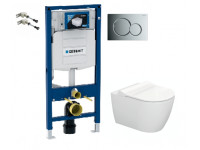 SET: Инсталляция Geberit Sigma + унитаз Turavit Rondo Rimless сиденье микролифт + клавиша Sigma 01, хром глянец SET: Инсталляция Geberit Sigma + унитаз Turavit Rondo Rimless сиденье микролифт + клавиша Sigma 01, хром глянец