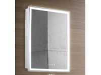 Зеркало-шкаф Azario Киото 53.5 x 75 см, розетка, часы, белый, LED00002356