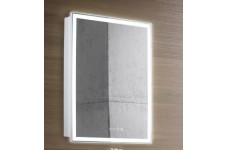 Зеркало-шкаф Azario Киото 53.5 x 75 см, розетка, часы, белый, LED00002356