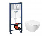 SET:  Инсталляция GROHE + унитаз подвесной Grado с сиденьем микролифт + прокладк 38772001+AZ-0046 SP
